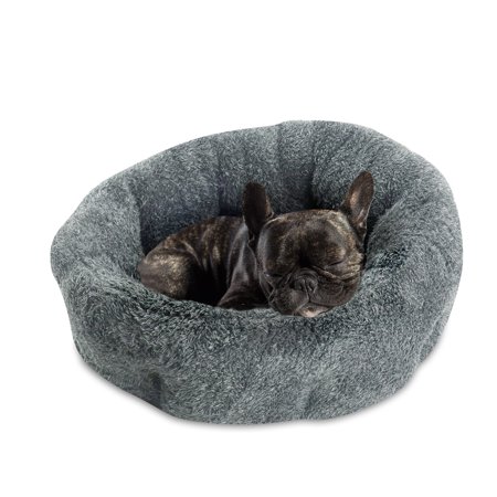 Sleepy Pet Quilted Slumber Small Pet Bed with Washable Cover, Solid Gray