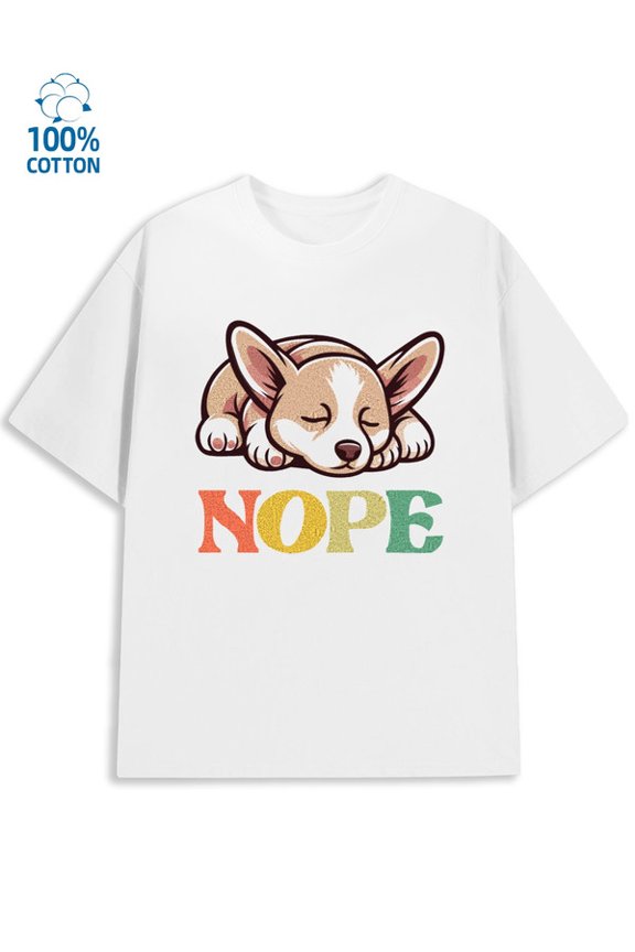 Sleepy Pup T-Shirt men's funny humor white Soft and comfortable funny humor vintage Fashion Unisex Shirt Printed tshirts Casual Unisex Shirt Graphic Tee tshirts