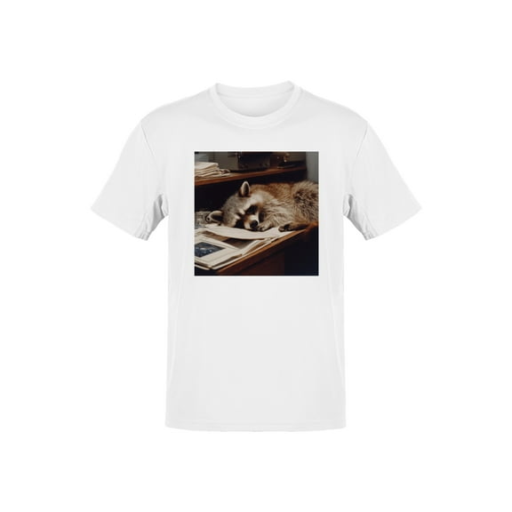 Sleepy Raccoon Office Desk Decor Men's T-shirt
