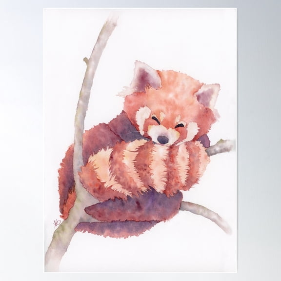 Sleepy Red Panda Poster Wall Art, Modern Wall Decor For Living Room Bedroom, 12x18 UNFRAMED