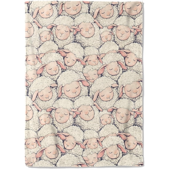 Sleepy Sheep Fleece Blanket - in Cute Goat Throw Blankets,Soft Cozy Lightweight, Ideal for Living Room Home Whimsical Decor and Kids Women Girls Spring Gifts 30" x 40"