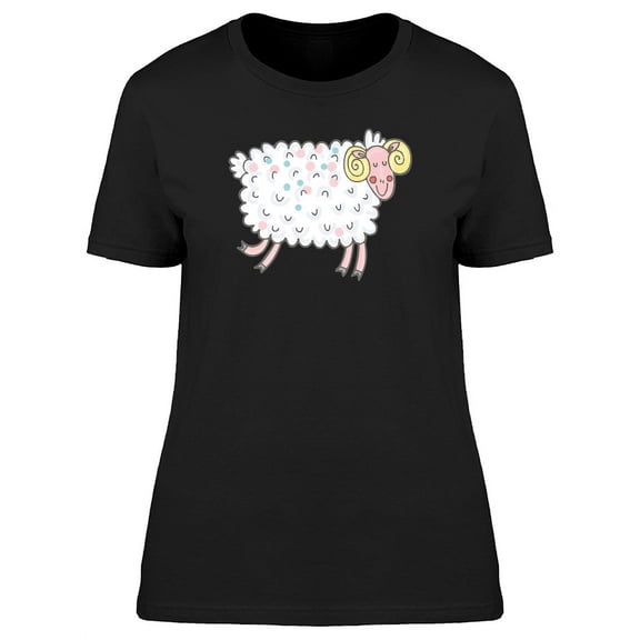 Sleepy Sheep With Horns T-Shirt Women -Image by Shutterstock, Female Small