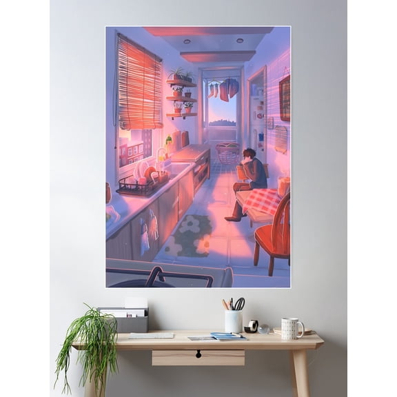 Sleepy Slow Mornings Poster Wall Art, Modern Wall Decor For Living Room Bedroom, 24x36 UNFRAMED