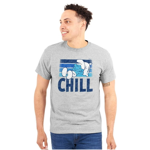 Sleepy Smurf 80s Cartoon Chillin Out Men's Graphic T Shirt Tees Brisco Brands 2X