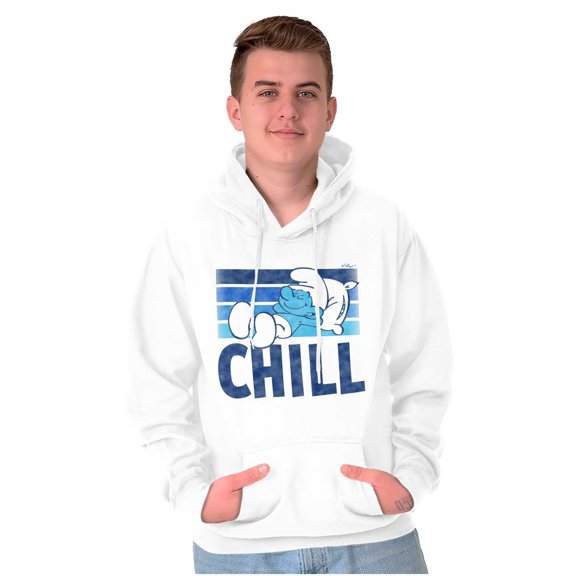 Sleepy Smurf 80s Cartoon Chillin Out Unisex Plus Size Hoodie Brisco Brands 2X
