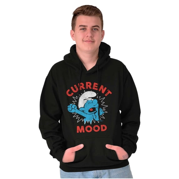 Sleepy Smurf Current Mood Tired Lazy Hoodie Sweatshirt Women Men Brisco Brands S