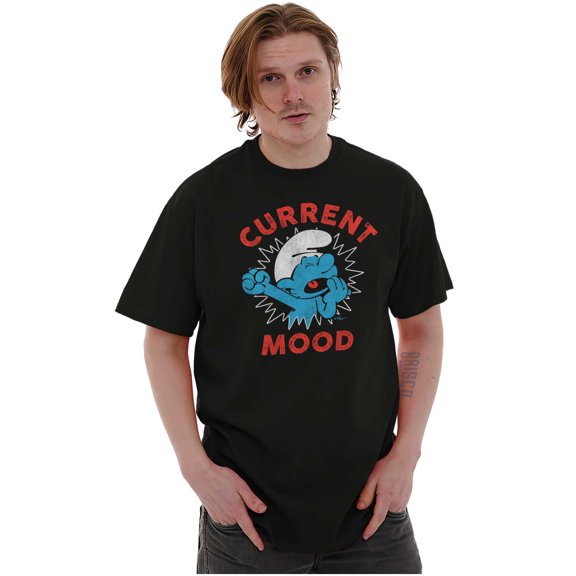 Sleepy Smurf Current Mood Tired Lazy Men's Graphic T Shirt Tees Brisco Brands L