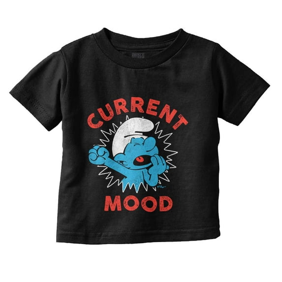 Sleepy Smurf Current Mood Tired Lazy Toddler Boy Girl T Shirt Infant Toddler Brisco Brands 3T