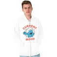 thumbnail image 1 of Sleepy Smurf Current Mood Tired Lazy Zip Up Hoodie Men's Women's Brisco Brands S, 1 of 6
