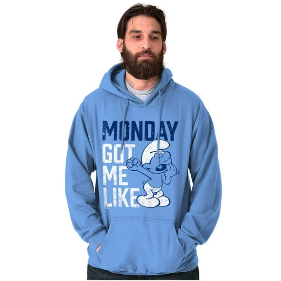 Sleepy Smurf Monday Got Me Like Funny Hoodie Sweatshirt Women Men Brisco Brands L