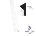 thumbnail image 1 of Sleepy Time Tracks- The Original Light Gap Blocker. Simple Yet Effective at Blocking The Glow of Light Along The Sides of Your Blackout Shades (Bottom Track Only 72" White Permanent), 1 of 3