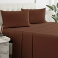 thumbnail image 1 of Sleepy Town Sheets Set, Soft & Wrinkle Free Microfiber 4 Piece Queen Sheet Set Deep Pocket, Brown, 1 of 5