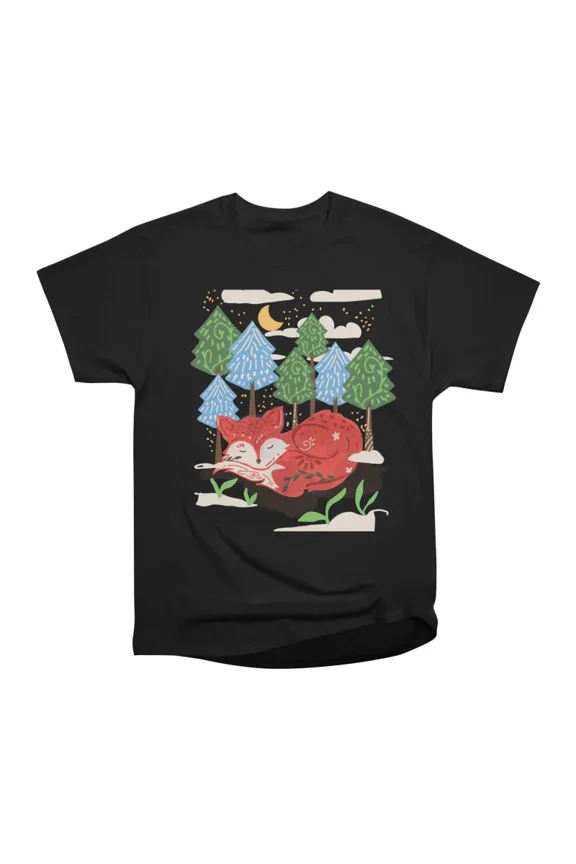 Sleepy woodland fox T-Shirt Tee Gift For Him Merch For Her Apparel For Friend
