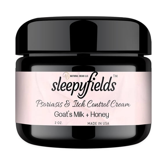 Sleepyfields Psoriasis & Itch Control Cream, Goat's Milk + Honey, Anti-Itch, 2 oz