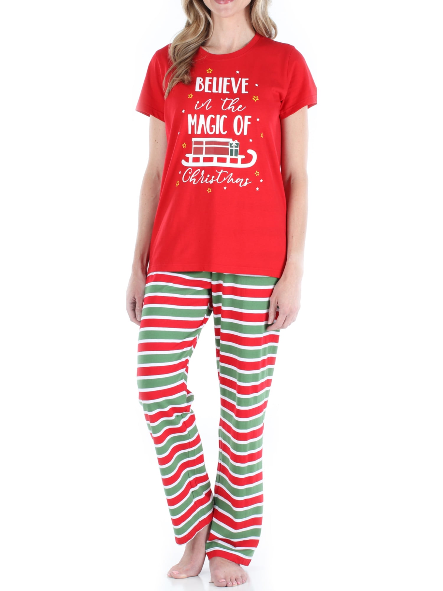 Sleepyheads Holiday Women and Women's Plus Long Sleeve Knit Pajamas