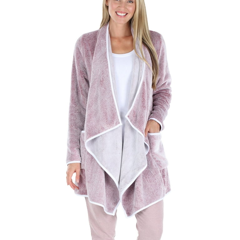 Sleepyheads Pajama Women's Fleece Long Sleeve Wrap Robe Cardigan with  Pockets 