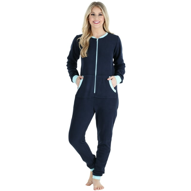 Sleepyheads Women and Women's Plus Fleece NonFooted Solid Color Onesie Pajamas Jumpsuit