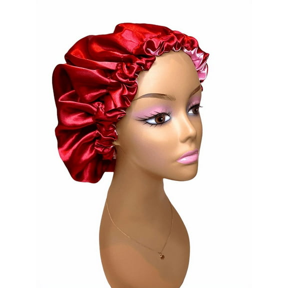 Sleepylux Luxury Satin Silk Women Adjustable Sleeping Caps Hair Bonnet