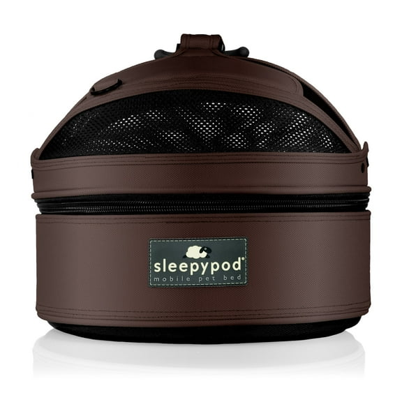 Sleepypod Mini Pet Bed — Multi-use Travel Pet Bed, Crash-Tested Car Seat, & Carrier for Dogs and Cats up to 7 Pounds (Chocolate Brown)