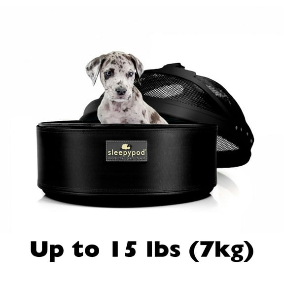 Sleepypod Mobile Pet Bed — Multi-use Travel Pet Bed, Crash-Tested Car Seat, & Carrier for Dogs and Cats up to 15 Pounds (Jet Black)