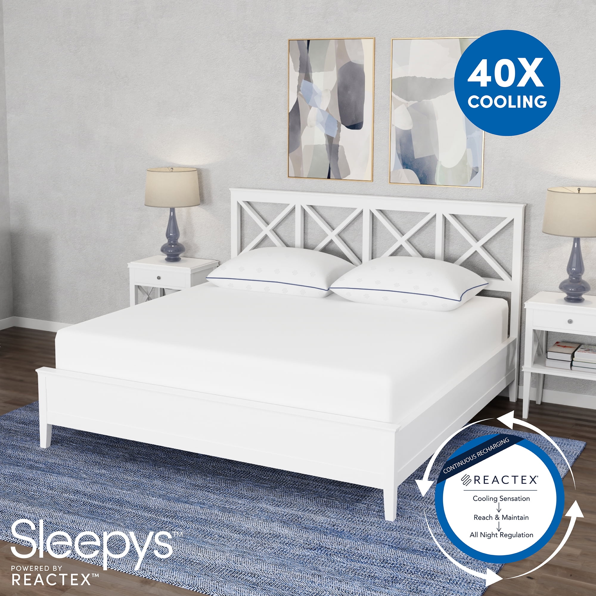 Sleepys Powered By Reactex High Profile Pillow Std (White),Infused