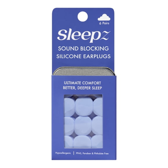 Sleepz Silicone Earplugs, 6 Pairs