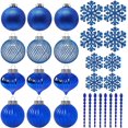 thumbnail image 1 of SLEETLY 28pk Blue Ornaments for Christmas Tree Holiday Xmas Decorations, Shatterproof Plastic 3.15 Balls, Icicles and Snowflakes, 1 of 4