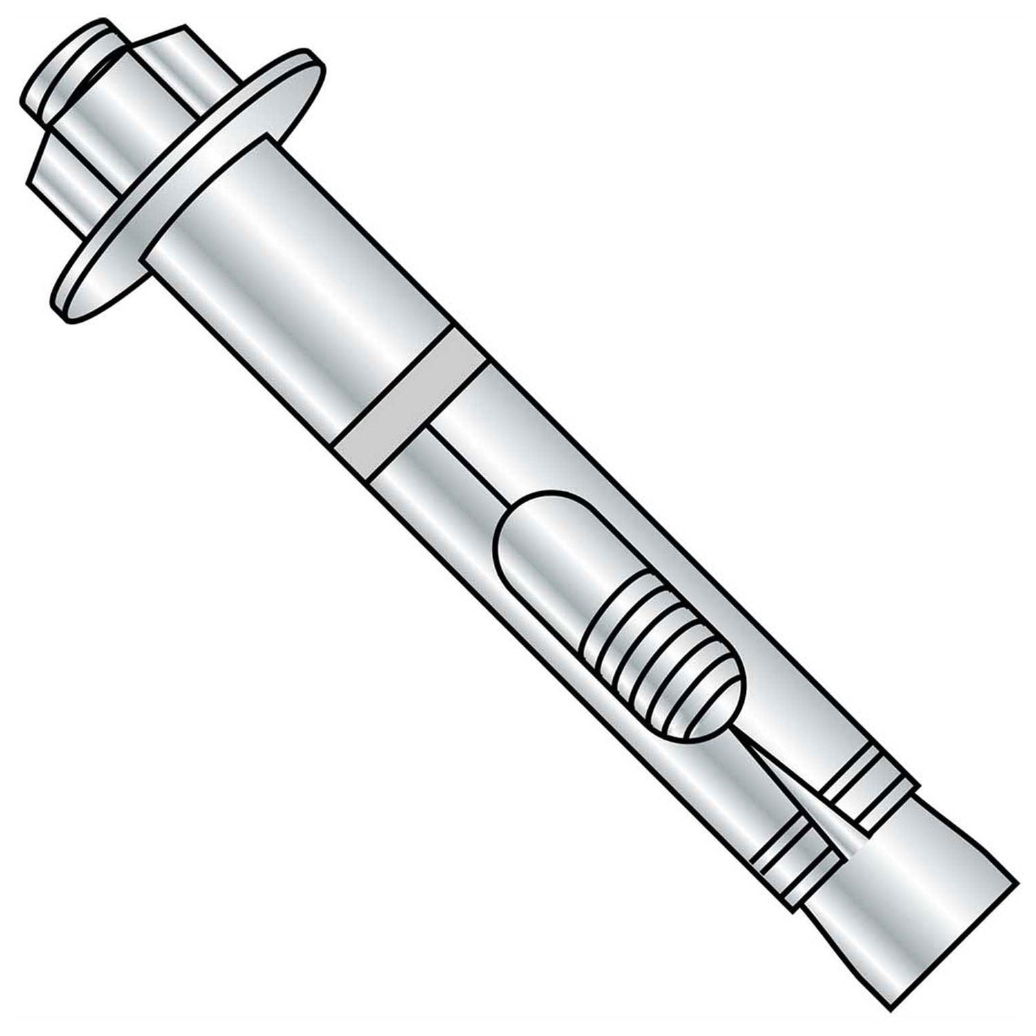 Sleeve Anchor, 3/8 x 17/8", Hex Nut, Steel, Zinc, 50 Pack, Lot of 2