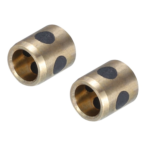 Sleeve Bearings 5mm/0.2" Bore,7mm/0.28" OD,10mm/0.39" Height,Wrapped Oilless Bushings Brass Graphite,Pack of 2