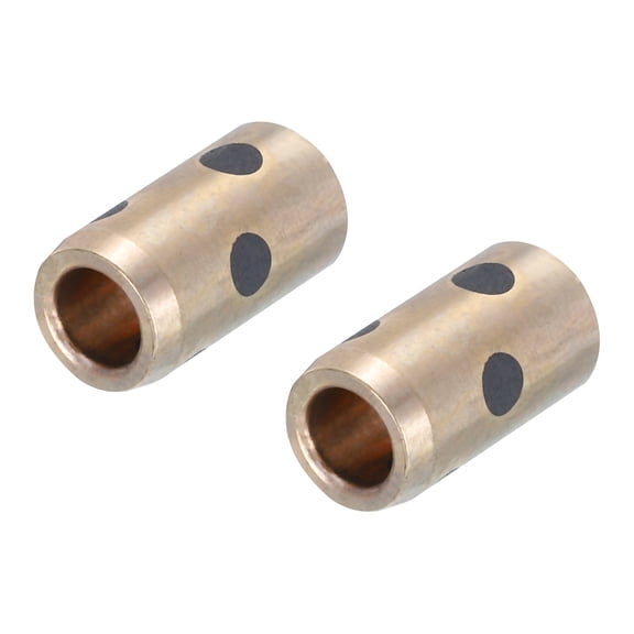 Sleeve Bearings 5mm/0.2" Bore,8mm/0.31" OD,20mm/0.79" Height,Wrapped Oilless Bushings Brass Graphite,Pack of 2