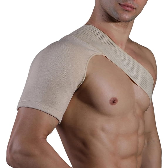 Sleeve Cream Compression Sleeve Shoulder, Breathable Fabric Lightweight Flexible,Compression Breathable Lightweight Shoulder Support with Flexible Fit for Daily Wear & Workout