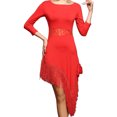 thumbnail image 1 of Sleeve Fringe Dance Practice? Outfits Dresses with Sleeves Bustle Red, 1 of 4