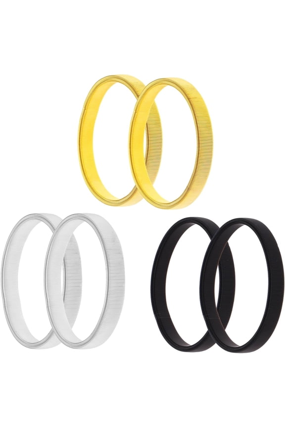 Sleeve Holders, 3 Pairs of Metal Elastic Bracelets, Shirts, Non-slip Bracelets, Men and Women, Stretch Metal Bracelets for Fixing Long Sleeves (Silver, Gold, Black), Alloy