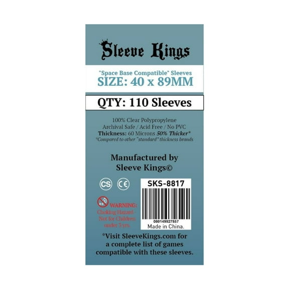 Sleeve Kings: Space Base Compatible Sleeves (40x89mm) (110)