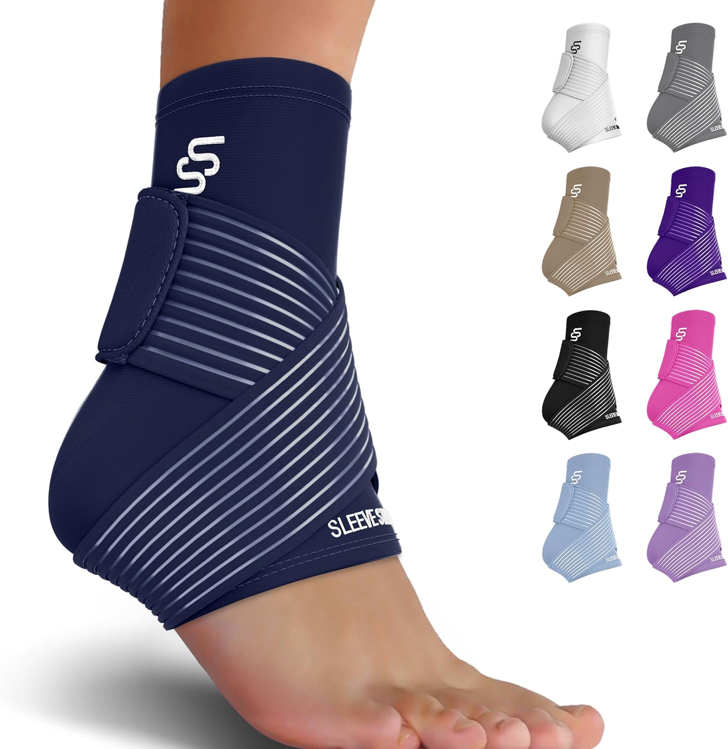 Adjustable Ankle Support Brace With Metal Stabilizers - For Sprains, Achilles Tendonitis & Sports Injury Recovery