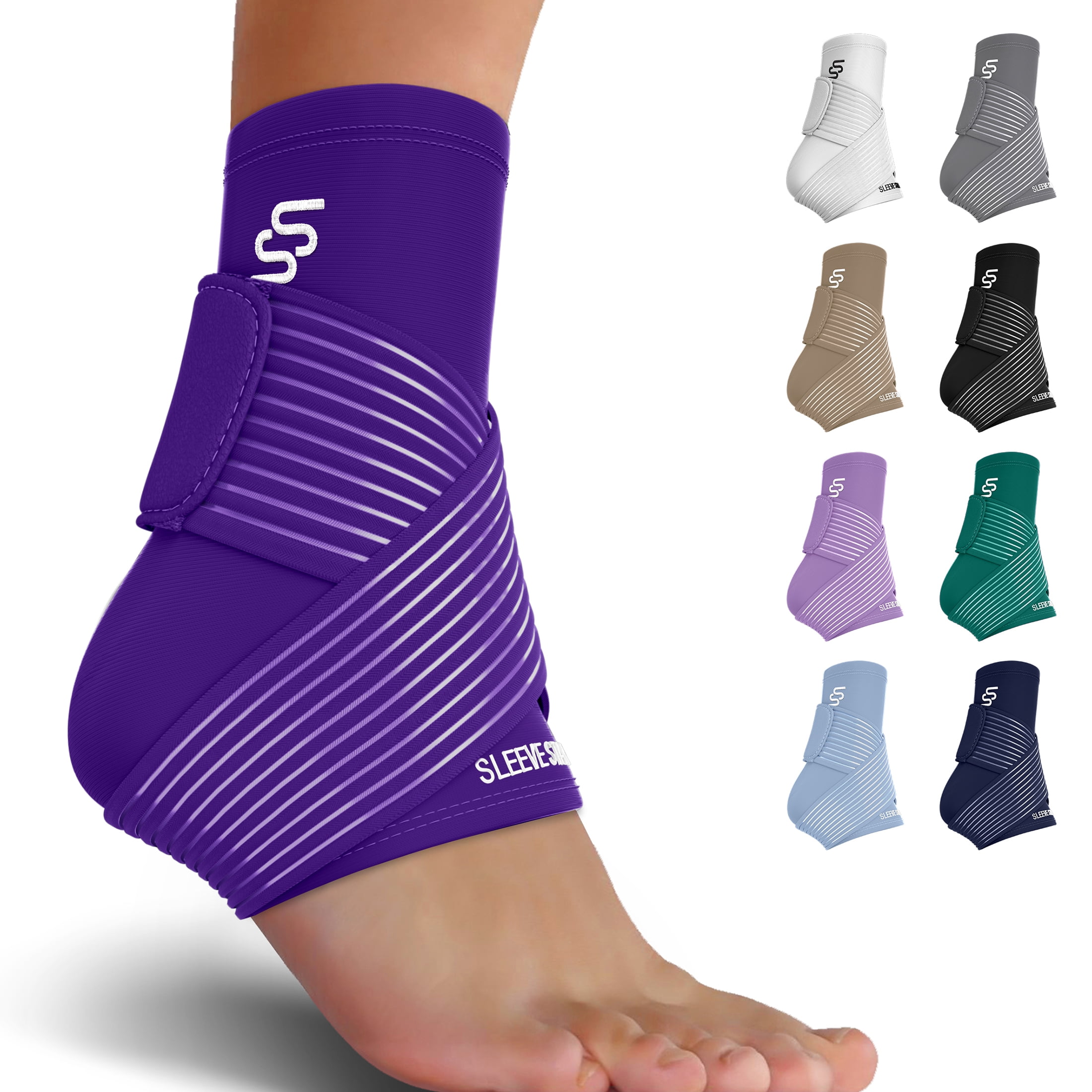 Sleeve Stars Ankle Brace for Sprained Ankle, Ankle Support for Women & Men, Single, Dark Purple
