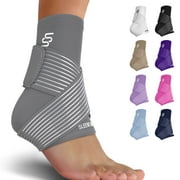 Sleeve Stars Ankle Brace for Sprained Ankle, Ankle Support for Women & Men, Single, Gray