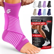 Sleeve Stars Ankle Brace for Sprained Ankle, Ankle Support for Women & Men, Single, Hot Pink, Small