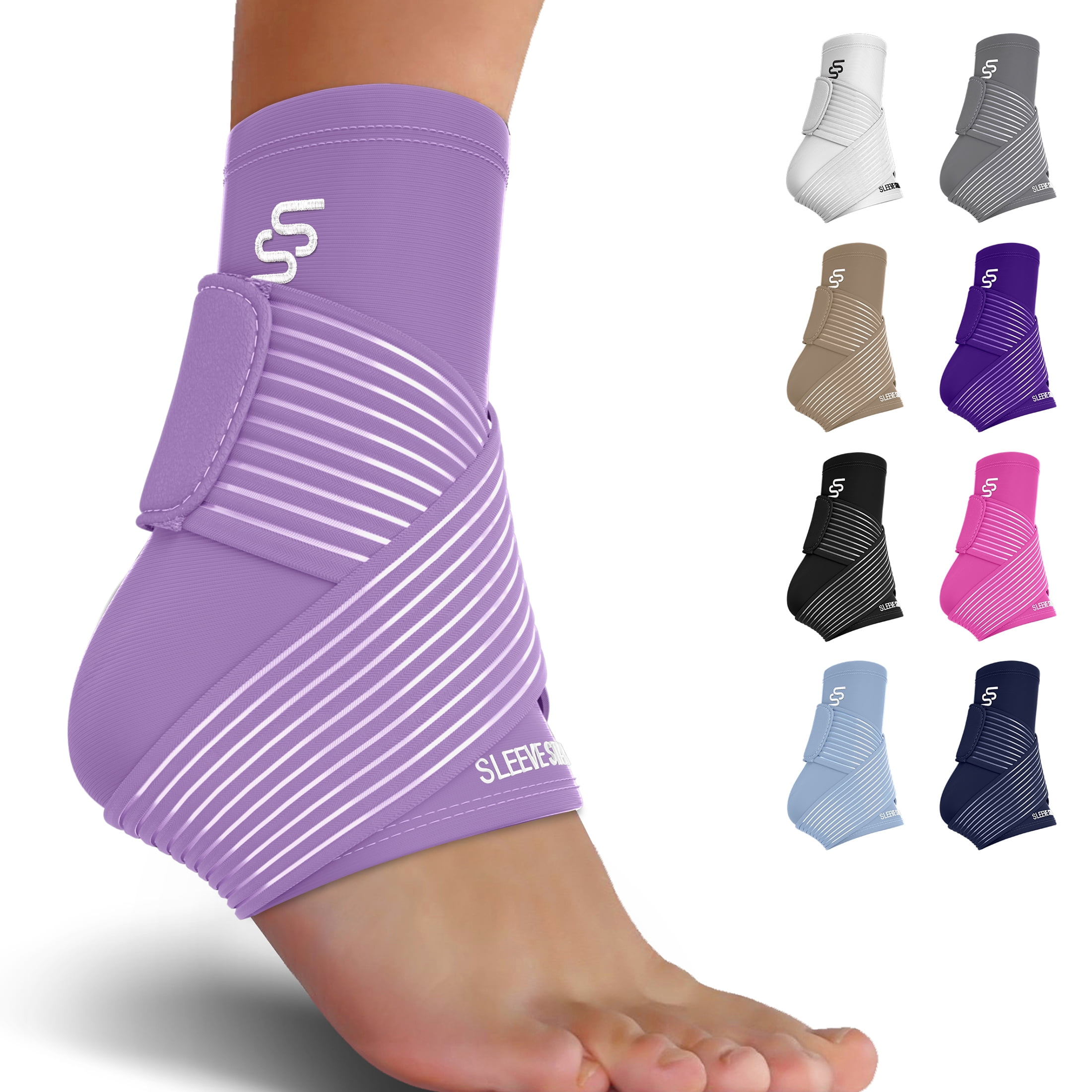 Sleeve Stars Ankle Brace for Sprained Ankle, Ankle Support for Women & Men, Single, Light Purple