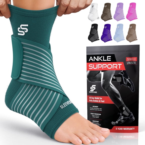 Sleeve Stars Ankle Brace for Sprained Ankle, Ankle Support for Women & Men, Single, Turquoise