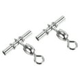 thumbnail image 1 of Sleeve Swivel, 88lb Stainless Steel Cross Line 3 Way Fishing Terminal Tackle, Silver 10 Pack, 1 of 6