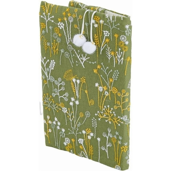 Sleeve Waterproof A5 Paperback Book Cover Hand Cloth Diary Fabric Book Cover with Flower Pattern for Textbook Notebook Record Notebook Protective 31×22.5cm Olive Drab DIY