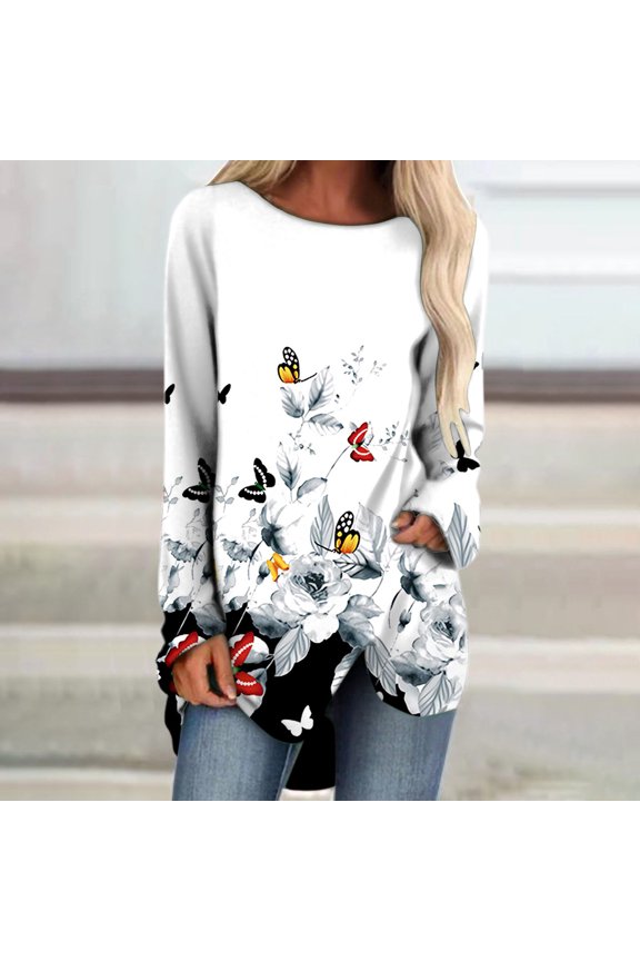 Sleeve Womens Tops Fashion Custom T-Shirt Long Sleeve Shirts For Women