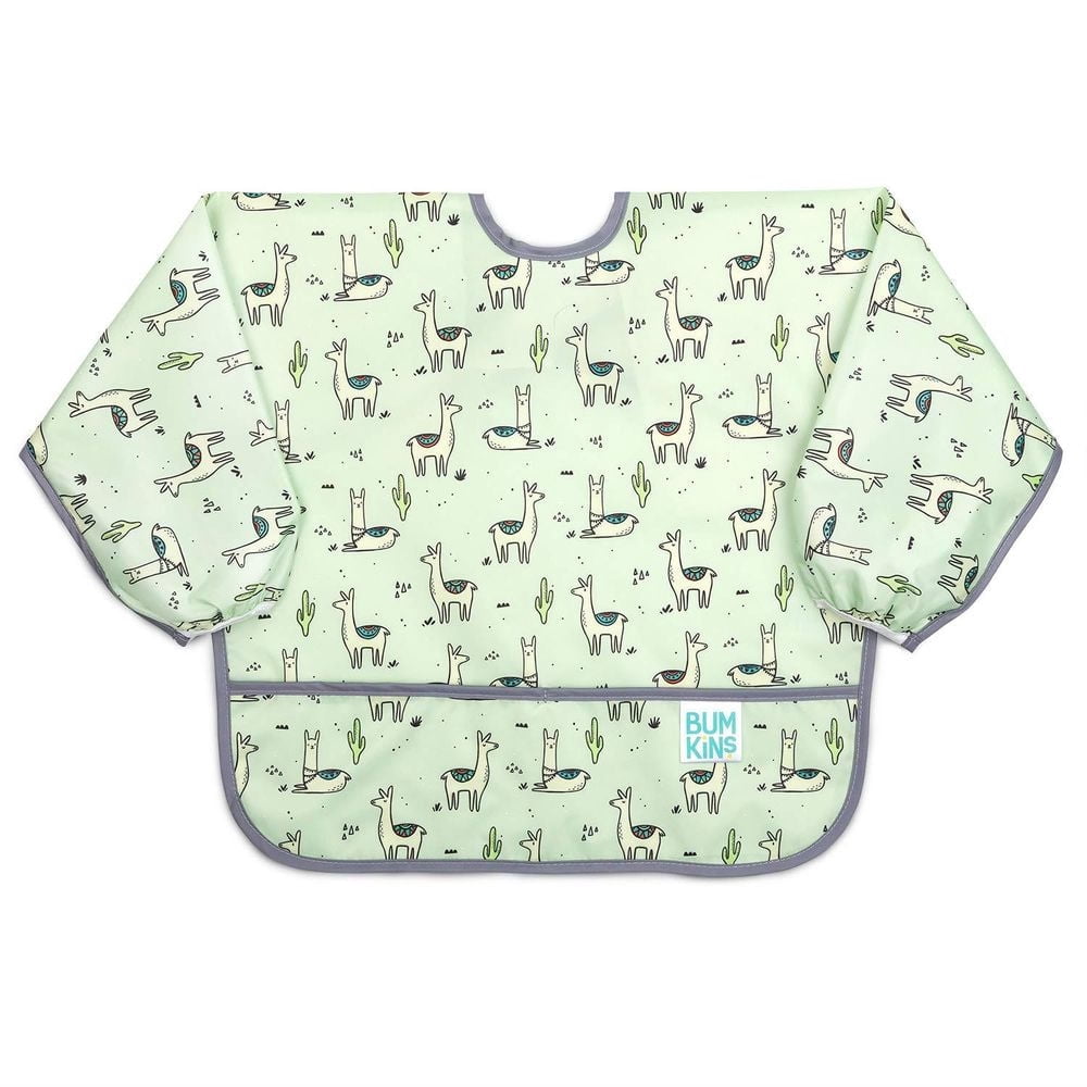 Bumkins , Sleeved Bib for Baby and Toddler Ages 6-24 Mos - Llama