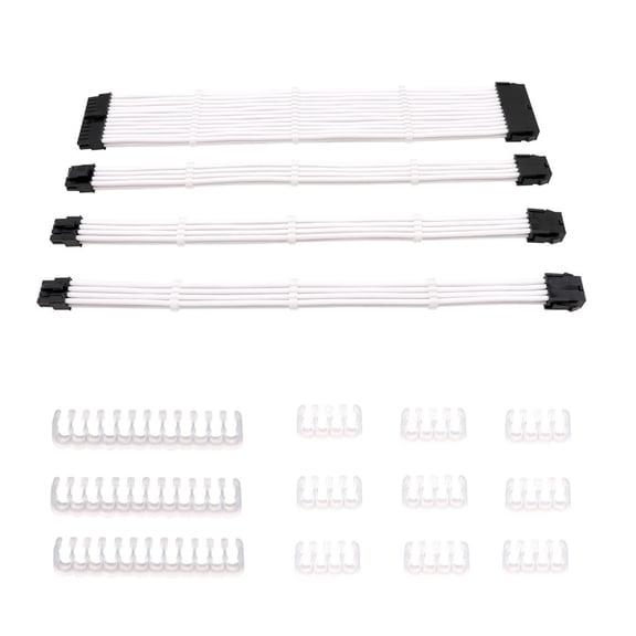 Sleeved Cable Extension 18AWG 24Pin Motherboard 8 (4+4) Pin CPU 8 (6+2) Pin PCIE with Combs 33cm Multi-color