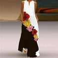 thumbnail image 1 of Sleevele Long Dress Floor Skirt Casual Beach Women Summer Dress Lady V Neck Butterfly Printed Dresses Elegant Women's Dress, 1 of 6