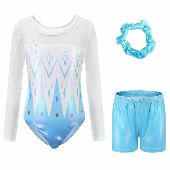 Sleeveless 3Pcs Girl Dancing Wear Set Gymnastic Leotards