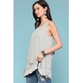 thumbnail image 1 of Sleeveless Back Lace Ruffle Detail Tank Top, 1 of 5