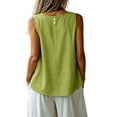 thumbnail image 1 of Sleeveless Blouses for Women Cotton Linen Sleeveless Loose Comfy Fit Loose Tank Tops for Women M, 1 of 5