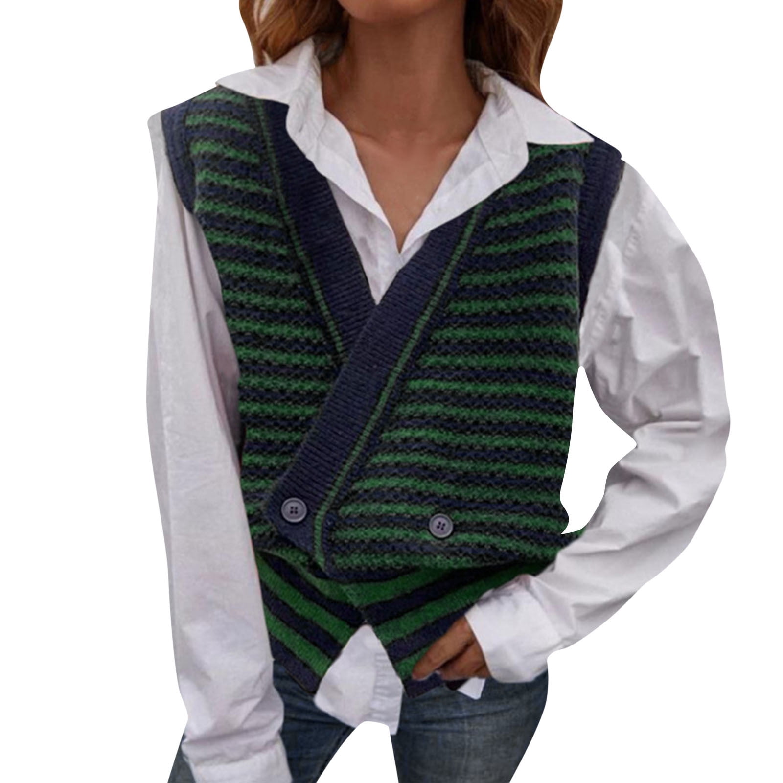 Sleeveless Cardigans for Women Deep V Neck Knit Sweater Vest Tunic